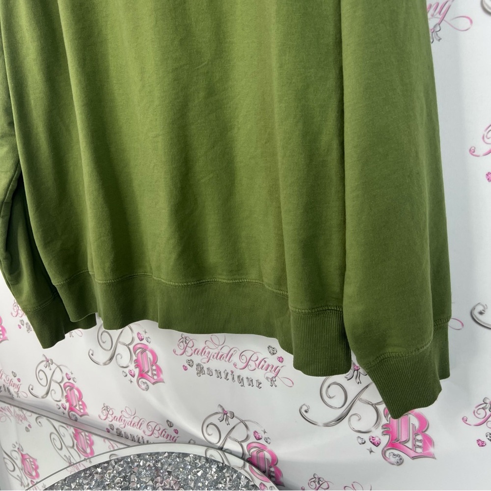 Zella by Z sweater pull over soft stretchy olive military Green Sweater - Picture 3 of 8